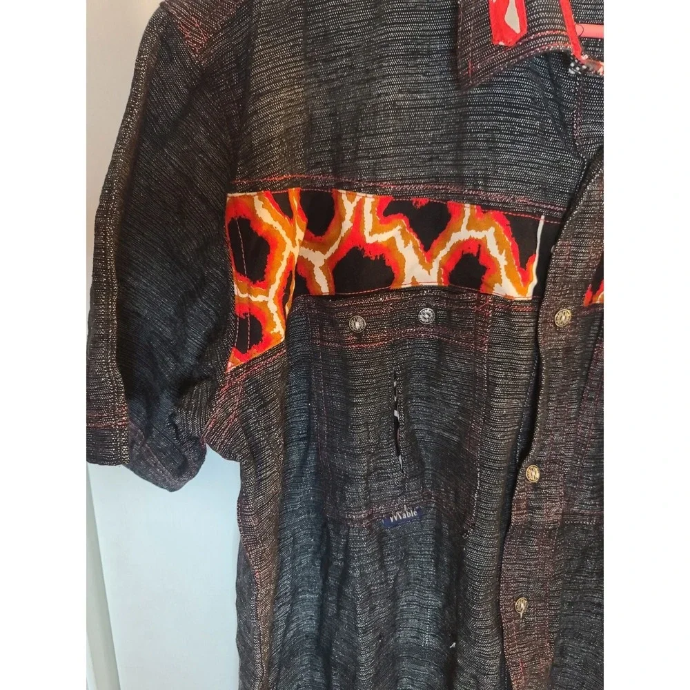 Vintage Mens Mable Button Down Short Sleeve Shirt Metal Buttons XXL Very Nice